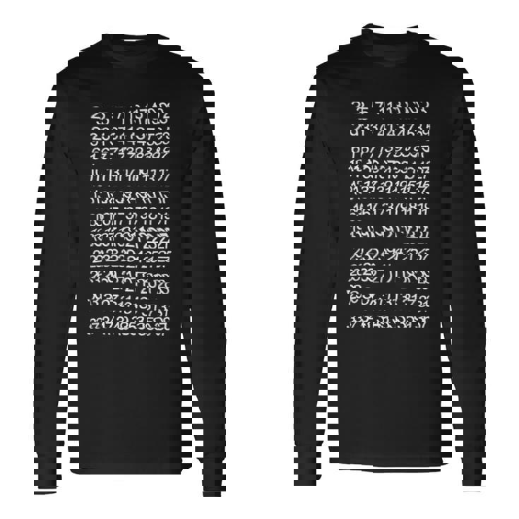 素数 数学 数式 公式 元素記号 化学式 物理 虚数 周期表 円周率 メンズ キッズ 子供 黒 プリントosu 長袖Tシャツ ギフトのアイデア