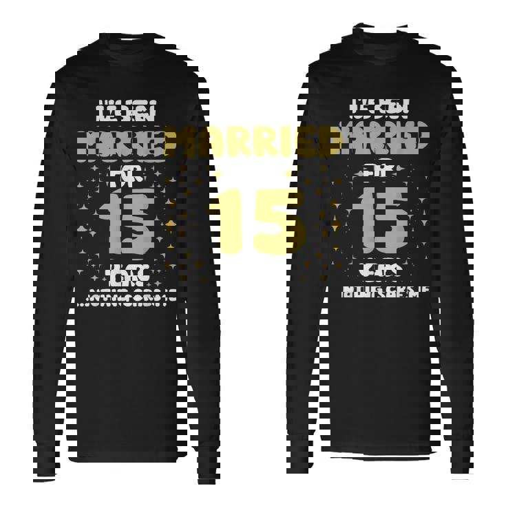 結婚15年 15周年 夫 妻 記念日 長袖Tシャツ