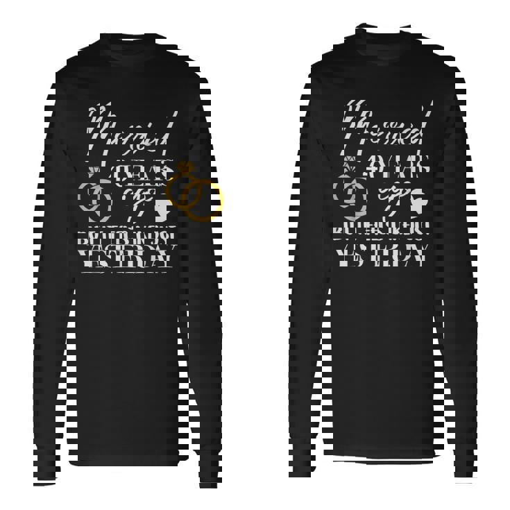 結婚40周年記念アパレル カップル 夫 妻 40 長袖Tシャツ