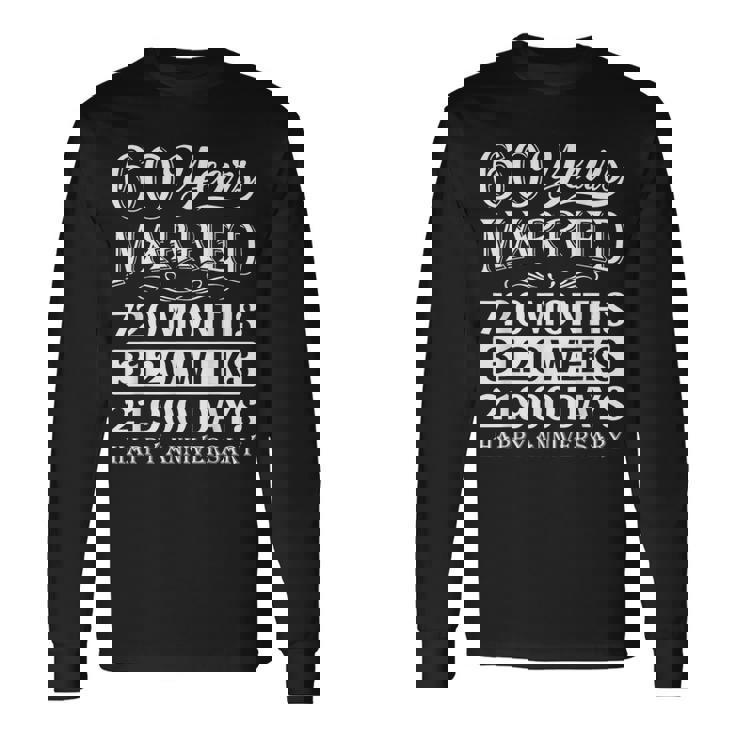 結婚60年-結婚60周年おめでとう 長袖Tシャツ