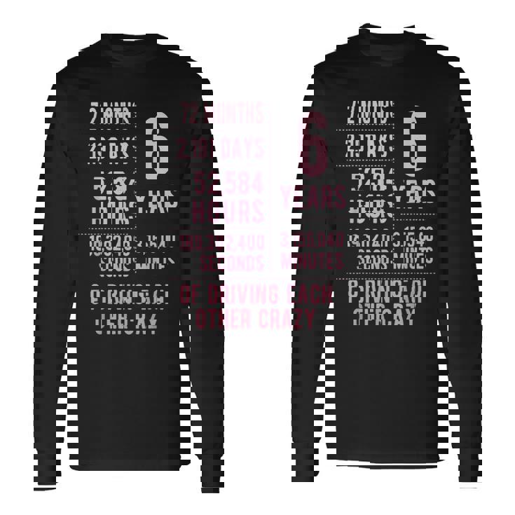 結婚6年 おもしろい 結婚6周年 長袖Tシャツ