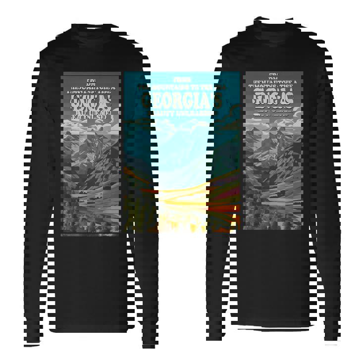 美しいジョージア共和国、グルジア共和国 長袖Tシャツ