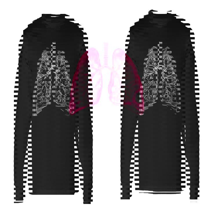 肺の解剖学的2d 医師と呼吸ファン向け 長袖Tシャツ ギフトのアイデア