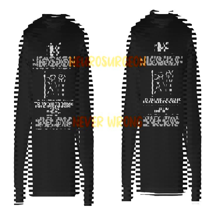 脳神経外科医 脳内科医専門医 神経系専門家 長袖Tシャツ