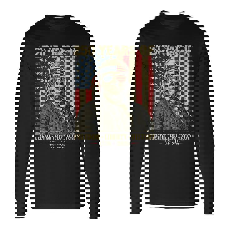 自由の250年 自由の歴史 創設父 レトロ 長袖tシャツ 長袖Tシャツ