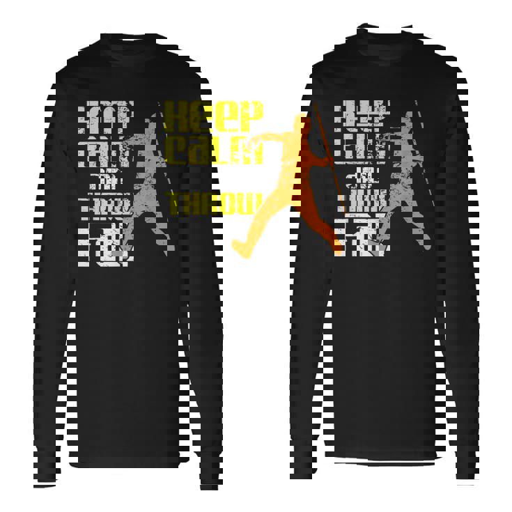 落ち着いて遠くに投げろ 長袖Tシャツ