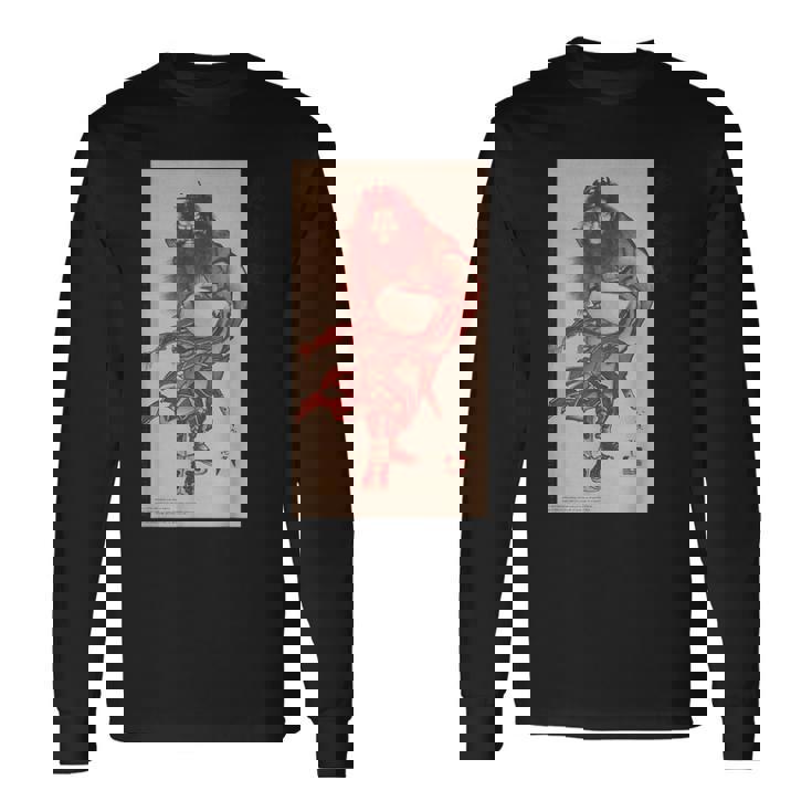 葛飾北斎 「朱描き鍾馗・朱鍾馗・赤鍾馗」 長袖Tシャツ