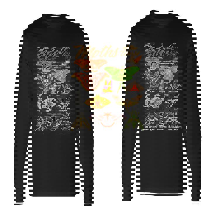 蛾 世界の動物 知育 昆虫 蛾好き 長袖Tシャツ