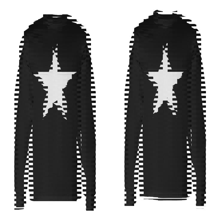 複数の色の白い星 長袖tシャツ 長袖Tシャツ