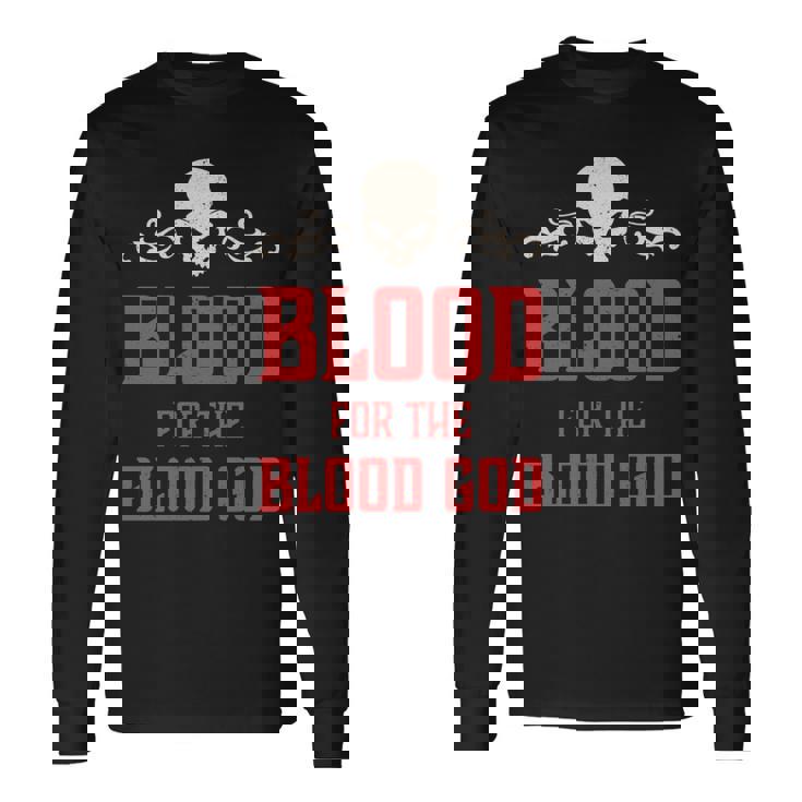 邪悪な頭蓋骨の血 血神 地獄の魔王 長袖tシャツ 長袖Tシャツ