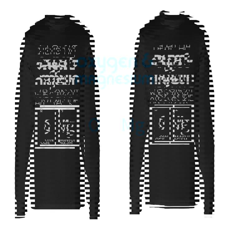 酸素 マグネシウム お出かけ 科学 Omg おもしろ化学 オタク 長袖Tシャツ