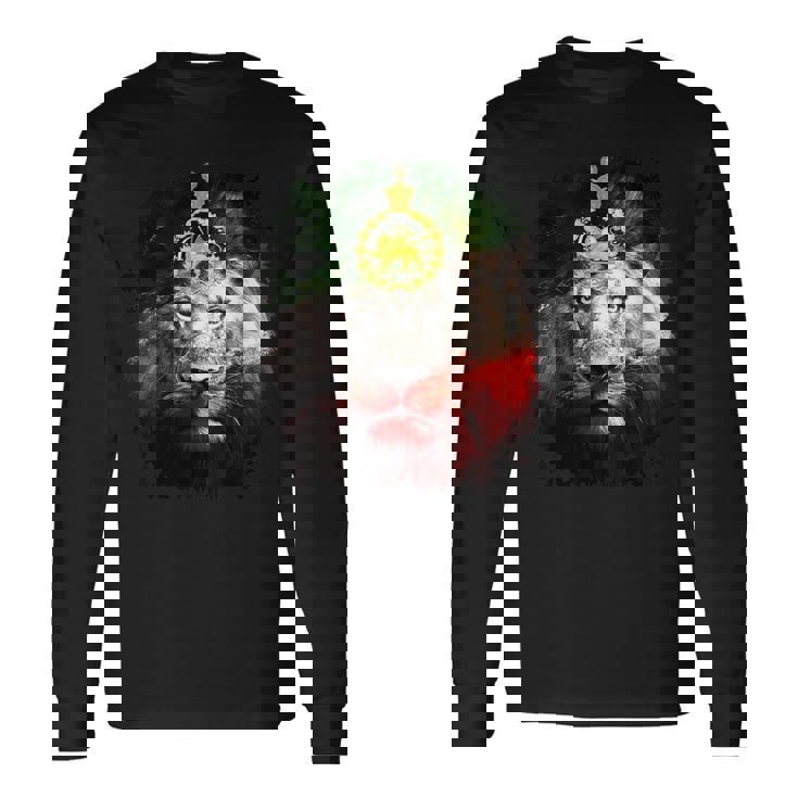 金色のライオンの頭が付いたイランの国旗。 長袖Tシャツ