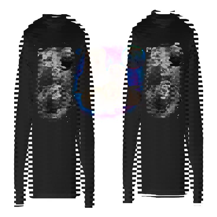 銀河系の面白いフェレット フェレット 長袖tシャツ 長袖Tシャツ
