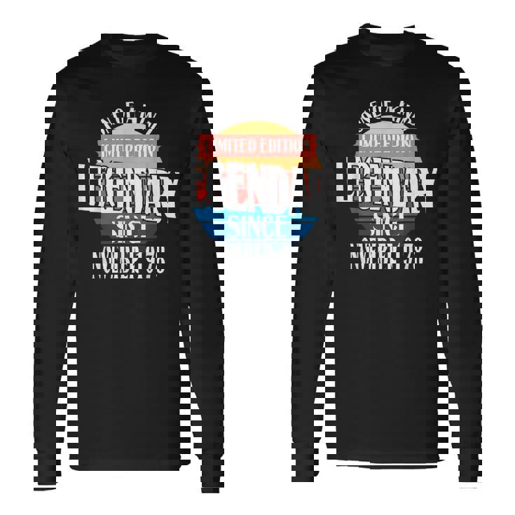 限定版 1978 年 11 月の誕生日以来の伝説 長袖Tシャツ