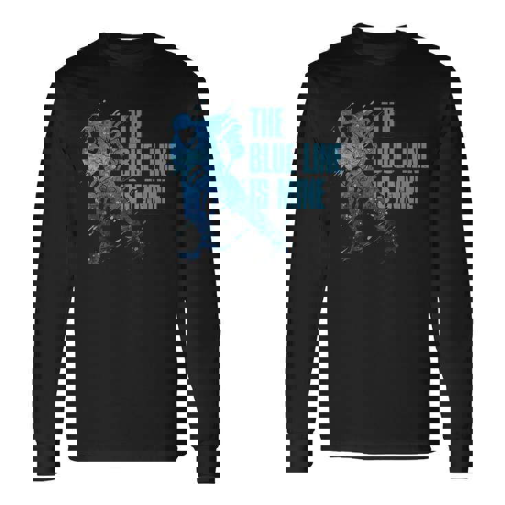 青い線は私のもの アイスホッケー 長袖Tシャツ