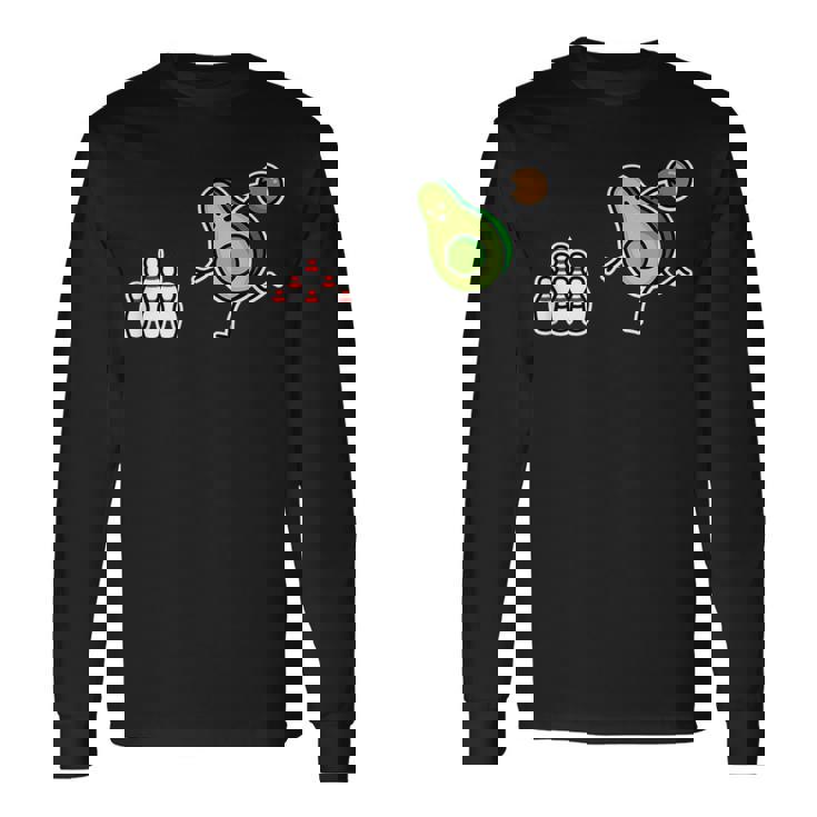 面白い アボカド カートゥーン ボウリング チーム ケグラー コーン ギフト 長袖Tシャツ ギフトのアイデア