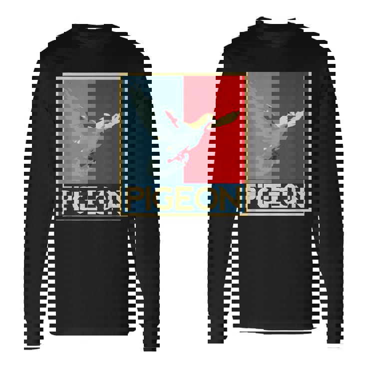 面白いtシャツ ハト 鳥 鳩 クール バードウォッチング 服 メンズ おもしろ 面白い おもしろグッズ 長袖Tシャツ