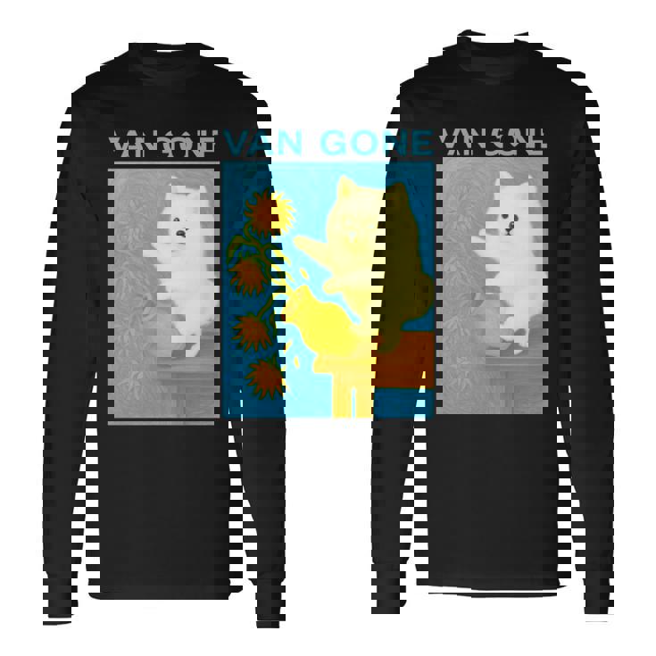 面白いtシャツ ポメラニアン ゴッホ イヌ メンズ 犬好き グッズ かわいい おもしろ 面白い 服 ネタ 長袖tシャツ 長袖Tシャツ