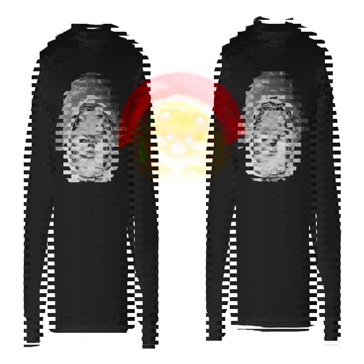 面白いtシャツ ポメラニアン 犬 イヌ 寿司 メンズ 犬好き グッズ かわいい おもしろ 面白い 服 ネタ 長袖Tシャツ