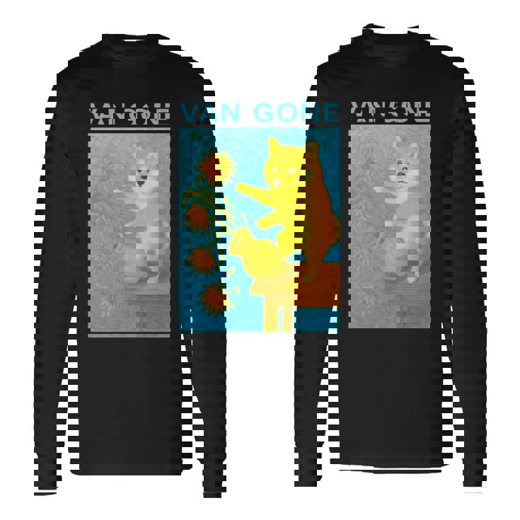 面白いtシャツ 柴犬 ゴッホ イヌ わんこ メンズ 犬好き グッズ かわいい おもしろ 面白い 服 ネタ 長袖tシャツ 長袖Tシャツ