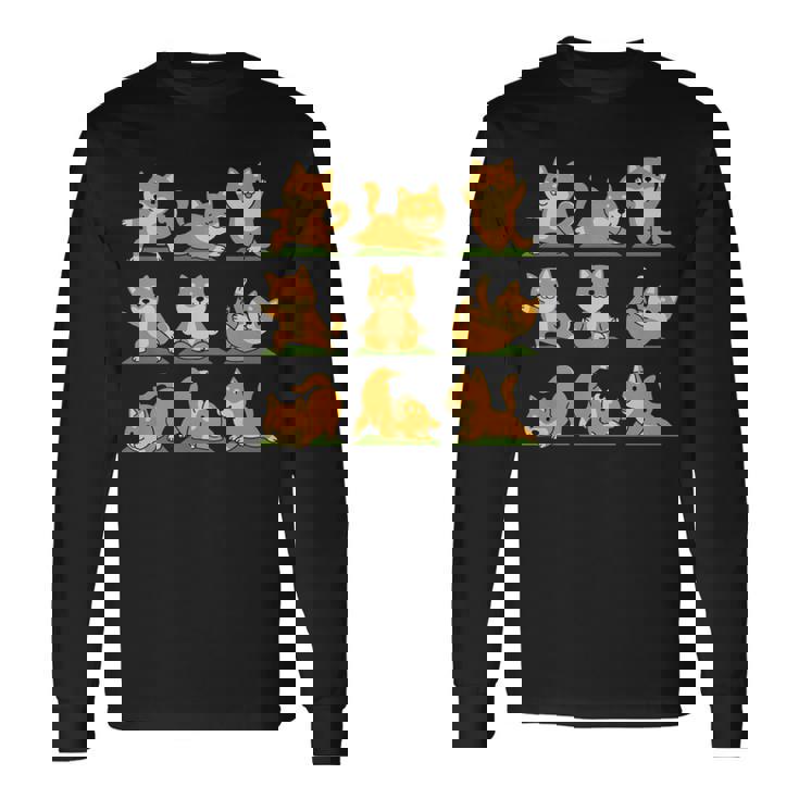 面白いtシャツ 柴犬 ヨガ イヌ わんこ メンズ 犬好き グッズ かわいい おもしろ 面白い 服 ネタ 長袖tシャツ 長袖Tシャツ