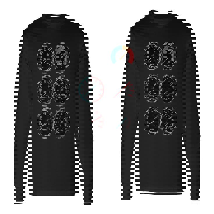 面白いtシャツ 自動車 車 スピードメーター イラスト キッズ 子供 大人 メンズ おもしろグッズ 男の子 長袖Tシャツ