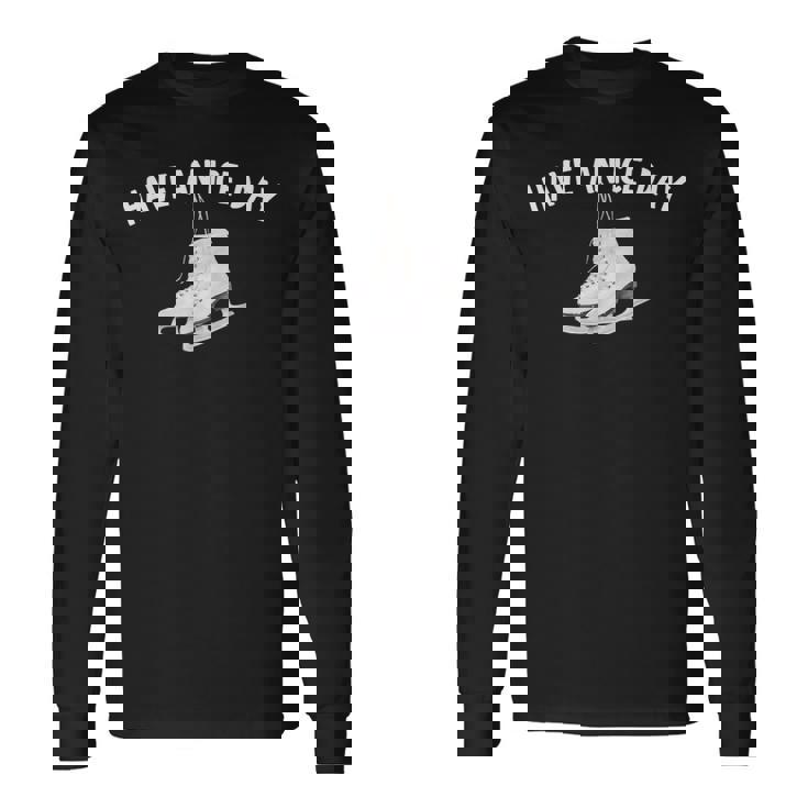 面白いアイススケートアート メンズ レディース スケーター フィギュアスケート 長袖Tシャツ