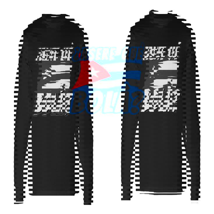 面白いキューバのハバナキューバの旗、アセレ・ケ・ボラ 長袖tシャツ 長袖Tシャツ