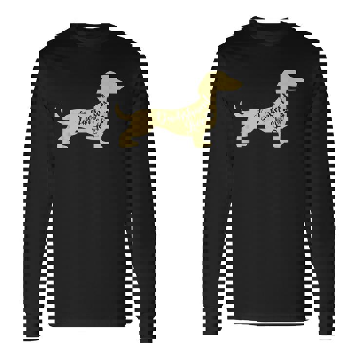 面白いダックスフント犬のデザイン ペット愛好家の足 長袖Tシャツ