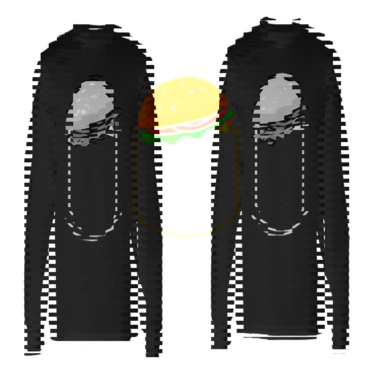 面白いハンバーガー ポケット入り ギフト チーズバーガー ポケット 長袖Tシャツ ギフトのアイデア