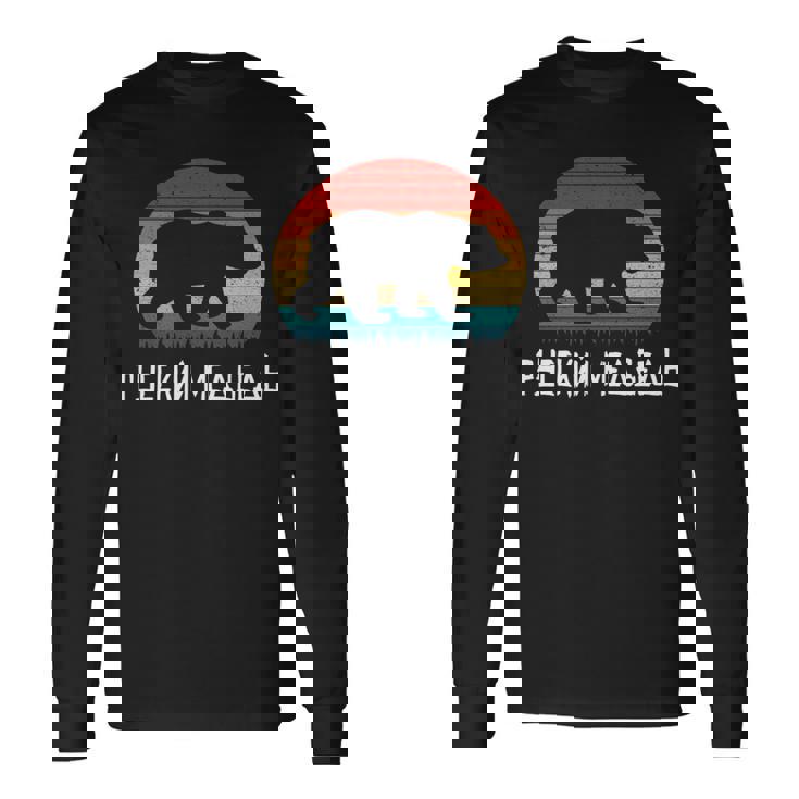 面白いロシア語 ロシアのクマのシルエット ロシア 長袖tシャツ 長袖Tシャツ