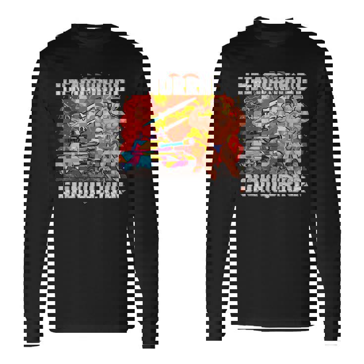 面白い不快なミーム 痔克服ジョーク 恥ずかしい 長袖Tシャツ