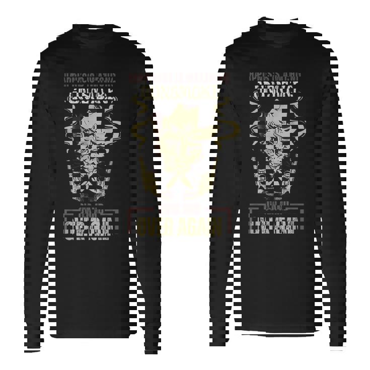 面白い幸せはガンスモークを何度も見ていることです 長袖Tシャツ ギフトのアイデア