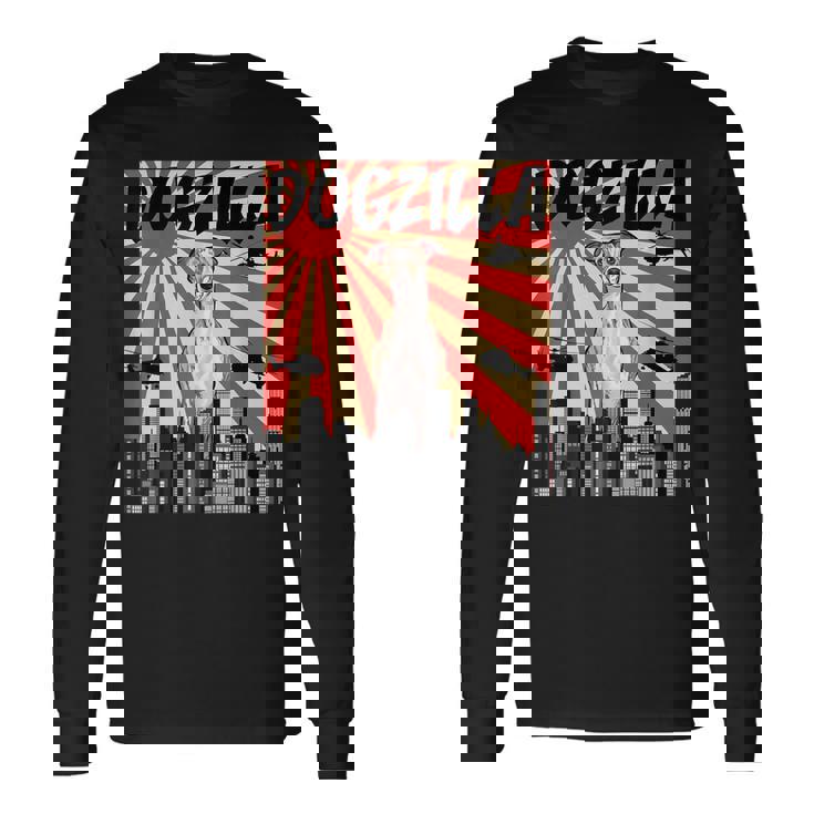 面白い犬 ウィペット 長袖Tシャツ