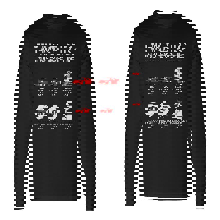 面白い車好き空き時間の車でやること 長袖Tシャツ