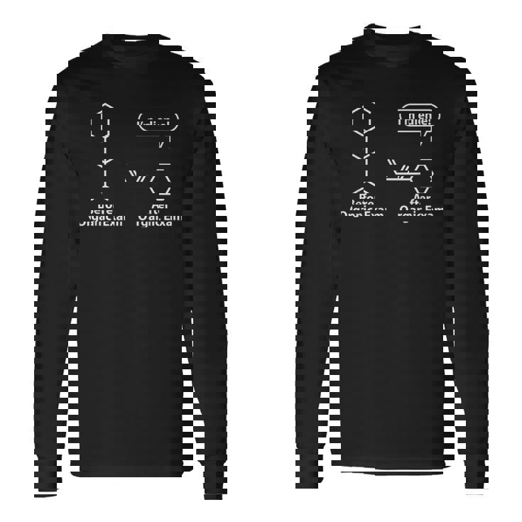 面白い駄洒落-有機化学試験後の前-私は奉仕する 長袖Tシャツ