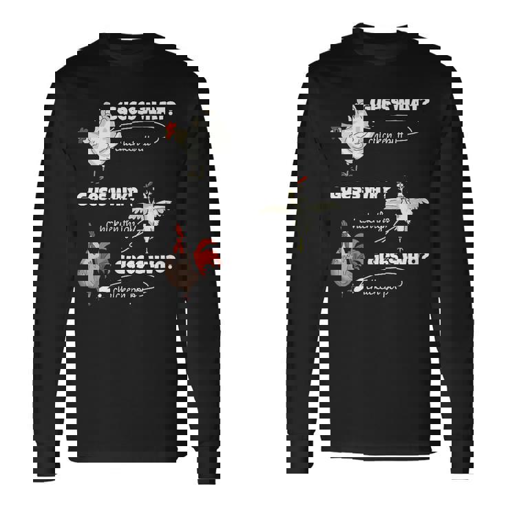 面白い鶏尻ゲスなんで鶏ももゲス誰うんちゲス 長袖Tシャツ ギフトのアイデア