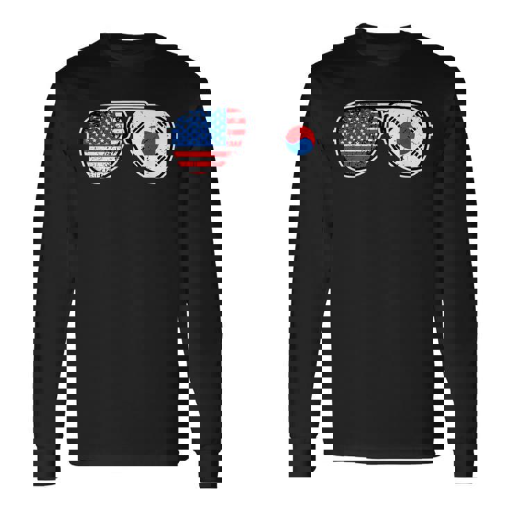 韓国アメリカン プライド サングラス 韓国国旗 アメリカ国旗 長袖Tシャツ