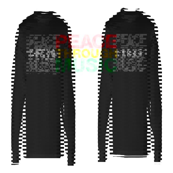 音楽を通して平和を変えるために遊ぶ 長袖Tシャツ