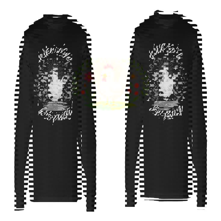 鶏を育てる イエス 賛美 おかしな農家 キリスト教の信仰 長袖Tシャツ