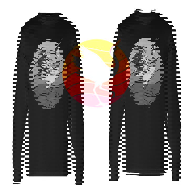 鶴 Crane Retrounset 鶴 長袖Tシャツ