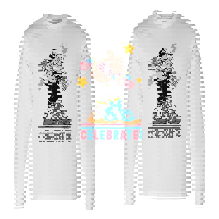 7月4日 「ポパイとオリーブオイルの愛国心」 彼と彼女 長袖Tシャツ