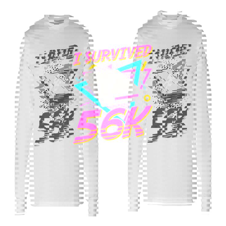 90年代 ノスタルジー レトロ 90年代 ダイヤルアップ インターネット ヴィンテージ 長袖Tシャツ