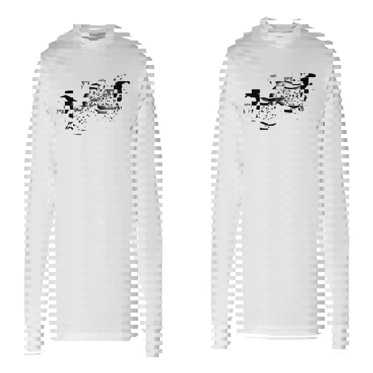 Arte Rupestre De La Edad De Piedra Por Dos Caballos De Pech Merle Manga Larga Camiseta de manga larga