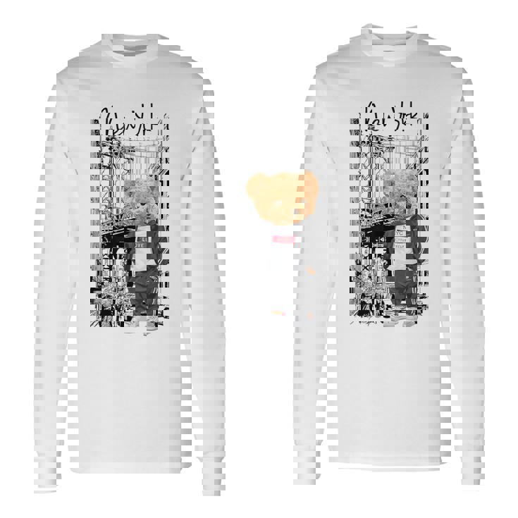 Cool New York City Teddy Bear Illustration Graphic s 長袖Tシャツ
