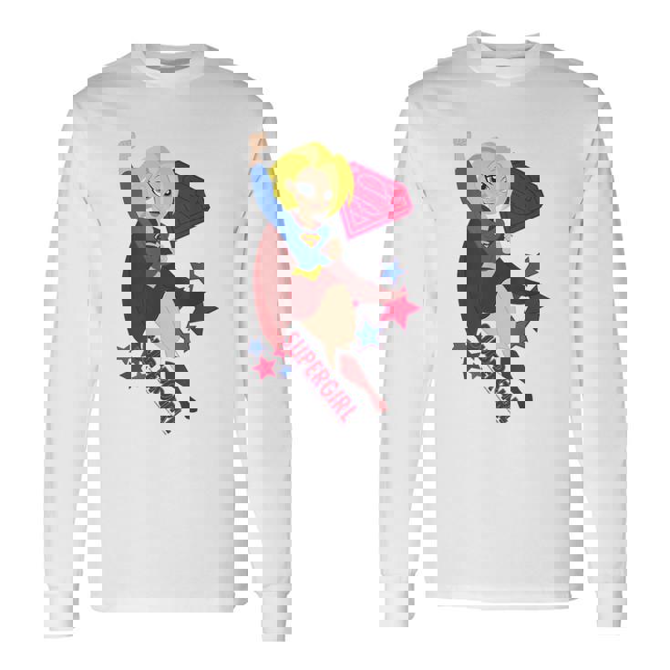 Dcスーパーヒーローガールズスーパーガールスターズ 長袖Tシャツ