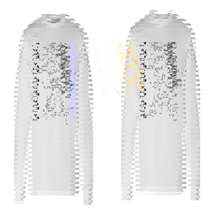 Dna ダブルヘリックス 化学式 分子 サイエンスアート 長袖Tシャツ