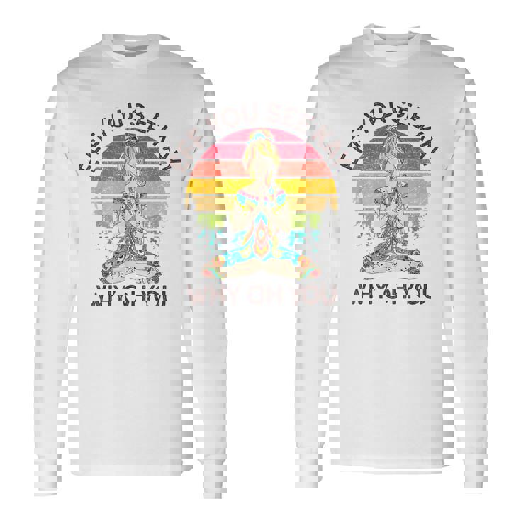 Eff Youee Kay Why Oh You レトロ サンセット タトゥーガール ヨガ 長袖Tシャツ