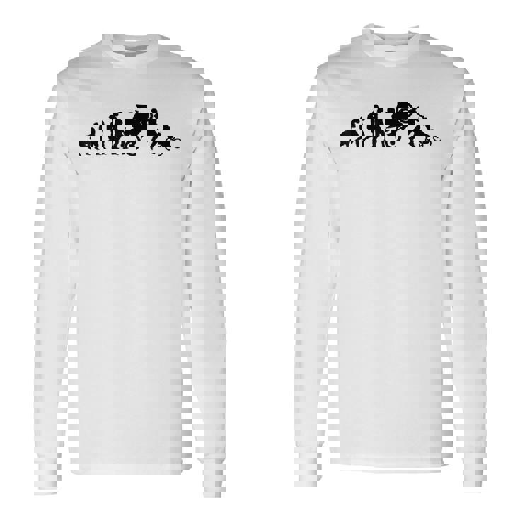 Evoluzione Biker Divertente Papà Motociclista Motociclista Maglietta a maniche lunghe