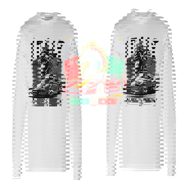 F40 イタリア スー 黒馬 長袖Tシャツ